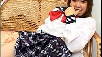 Ai Kazumi in school uniform sucks cock