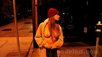 Nude in San Francisco: Short clip of girl walking streets naked late at night