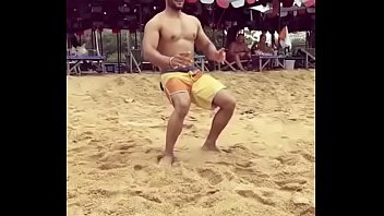 A shirtless fucking hot Indian male model hunk wrestler