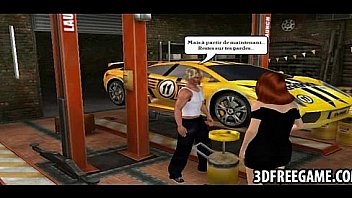 Some 3D recorded game play between auto shop sluts