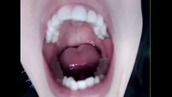 Up close mouth and pussy show