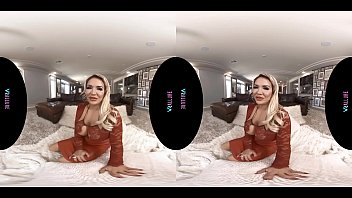 Stunning MILF with huge tits fucks her toys in virtual reality