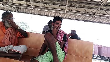 An Indian Man Sitting in His Tight Shorts with Buddies