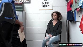 Curly haired babe Allie Addison gets caught and fucked