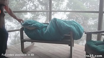 Brunette Hiker fucked on the porch