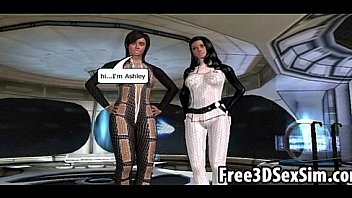 Two sexy 3D cartoon babes getting fucked on a spaceship