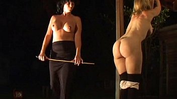 Two beutiful girls Caning and whipping - red welts (new)