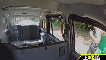 the blonde with small tits is horny enough to fuck the taxi driver